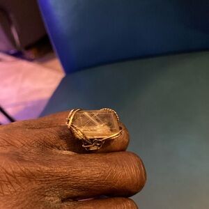 Vintage Sterling Silver Crystal Wrapped Large Women Ring 10